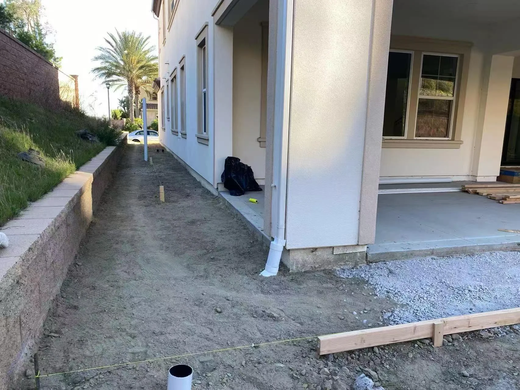 Side Yard Concrete & Landscaping